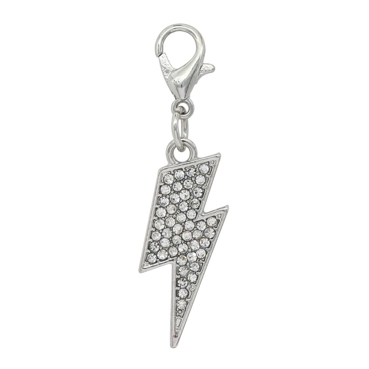Silver Bling Lightning Bolt Charm by Bead Landing™